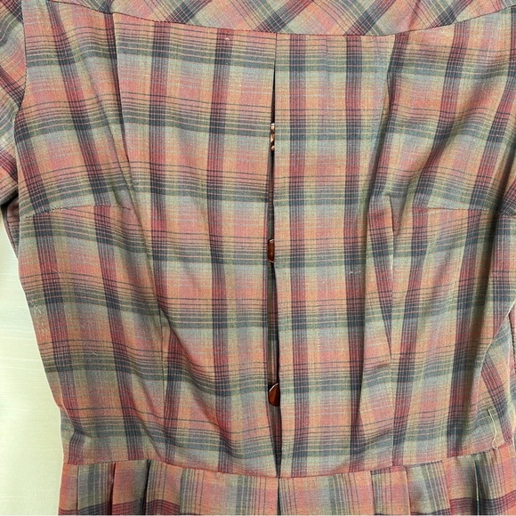 Vintage Dixie Deb 50s plaid fit n flare dress - Picture 7 of 9